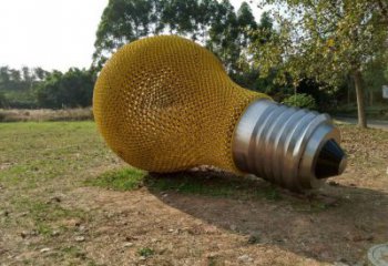 創(chuàng)意燈泡雕塑 啞光燈具主題 公園電燈泡雕塑