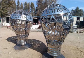 大型燈泡雕塑 鍛造發(fā)光燈具主題 房地產(chǎn)電燈泡雕塑