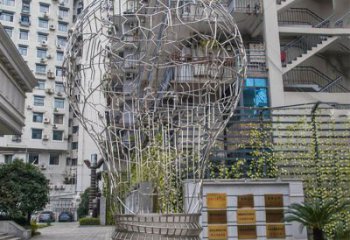 燈泡雕塑 拉絲燈具主題 步行街電燈泡雕塑