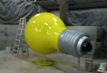 仿真燈泡雕塑 電鍍現(xiàn)代燈具主題 部隊(duì)電燈泡雕塑