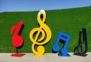 公園樂(lè)譜雕塑 鏡面公園符號(hào)雕塑 景觀音樂(lè)雕塑