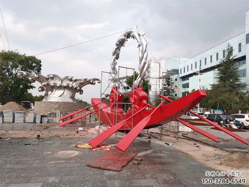 房地產龍舟雕塑 剪影劃槳雕塑 鍛造競賽雕塑 房地產龍舟雕塑 剪影劃槳雕塑 鍛造競賽雕塑