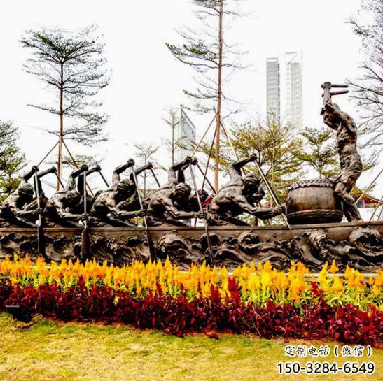龍舟雕塑 拉絲劃槳雕塑 步行街競賽雕塑 龍舟雕塑 拉絲劃槳雕塑 步行街競賽雕塑