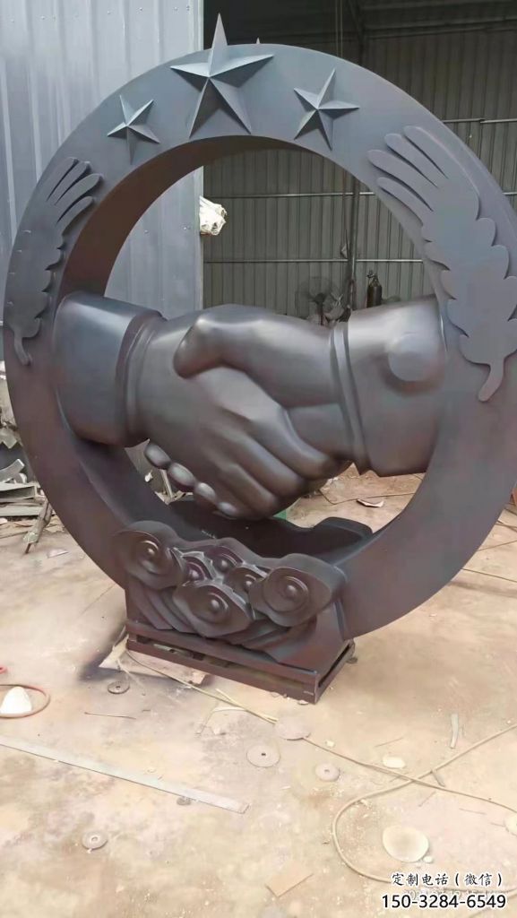 鑄造握手雕塑 中式村口誠信雕塑 標志雕塑 鑄造握手雕塑 中式村口誠信雕塑 標志雕塑