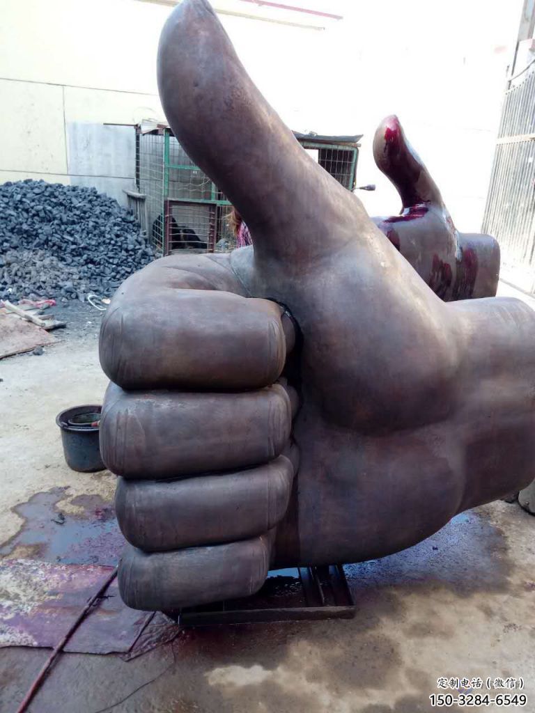 烤漆拇指雕塑 鋼管大拇指雕塑 室內(nèi)點(diǎn)贊雕塑