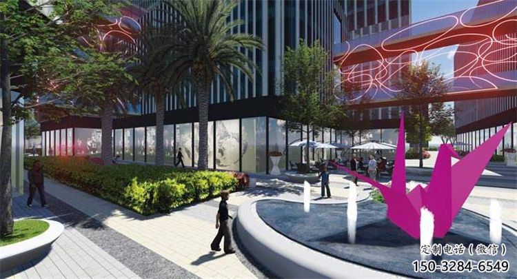 園林千紙鶴雕塑 大型折紙風格 中式鶴鳥雕塑 園林千紙鶴雕塑 大型折紙風格 中式鶴鳥雕塑