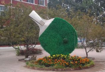 房地產球拍雕塑 現代網球拍雕塑 幾何體育雕塑