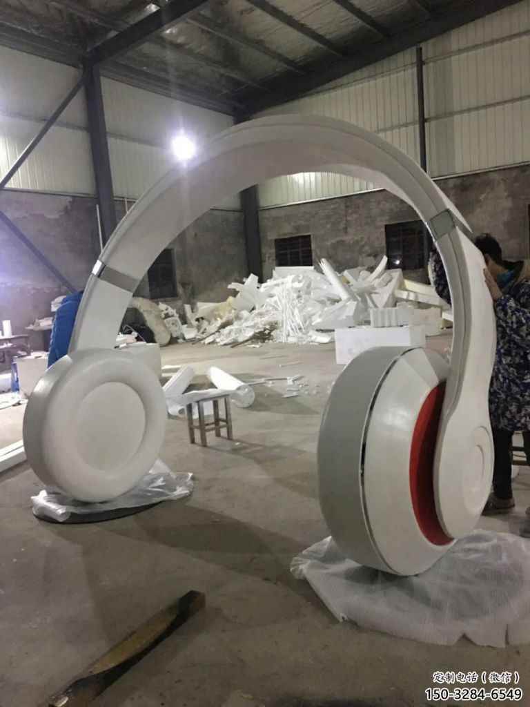 大型商場耳麥雕塑 仿真音樂雕塑 鏡面耳機雕塑 大型商場耳麥雕塑 仿真音樂雕塑 鏡面耳機雕塑