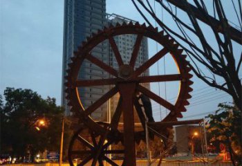 拉絲水車(chē)雕塑 鏤空創(chuàng)意雕塑 別墅區(qū)雕塑