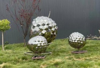 仿真松塔雕塑 電鍍現代松果造型 部隊雕塑