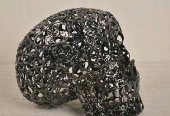 房地產(chǎn)骷髏雕塑 現(xiàn)代鬼怪雕塑 幾何骷髏頭雕塑