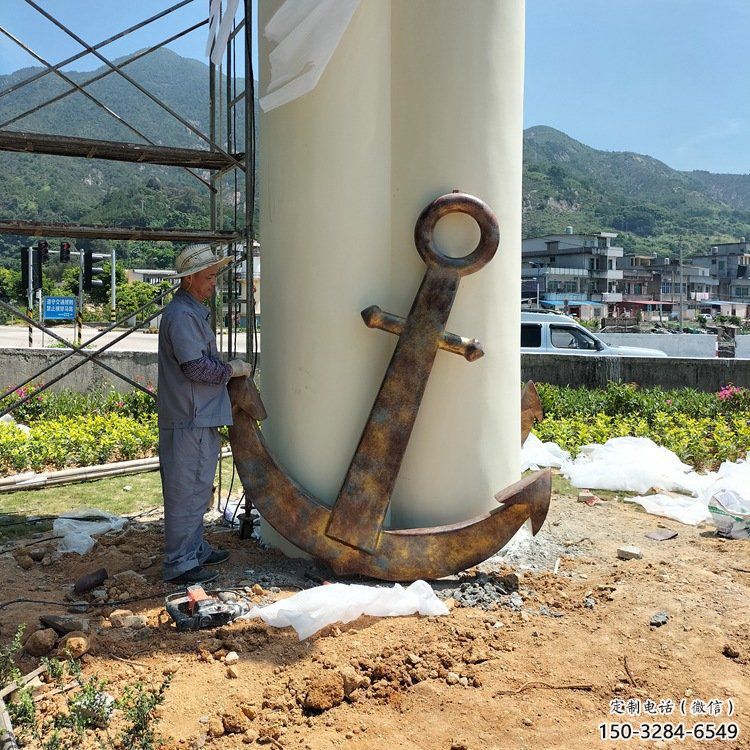 彩繪船錨雕塑 電鍍現代碼頭雕塑 公園雕塑 彩繪船錨雕塑 電鍍現代碼頭雕塑 公園雕塑