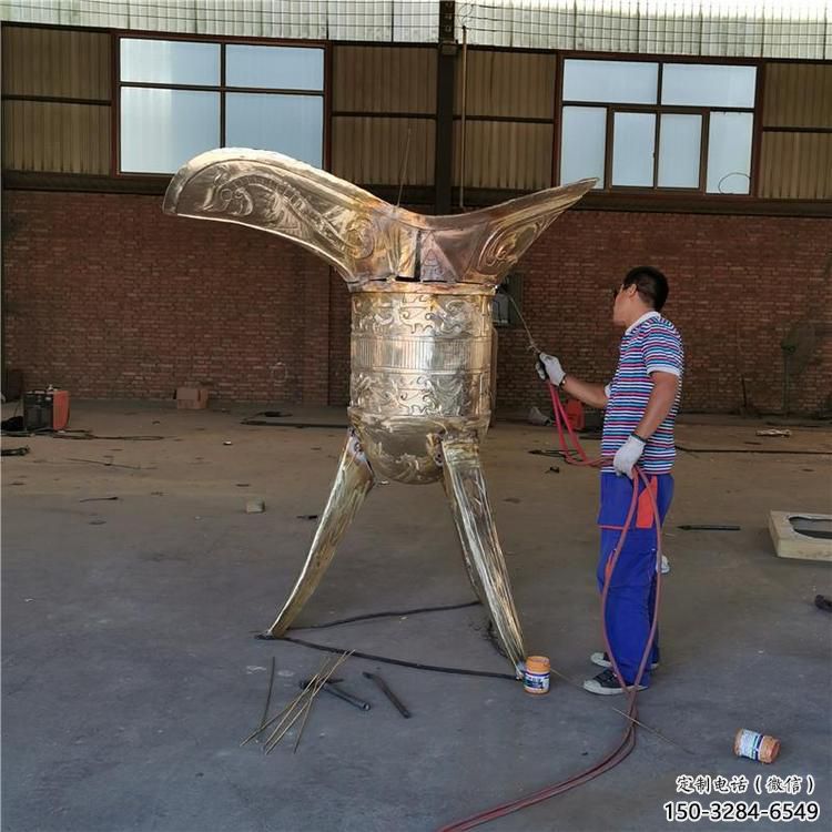 噴漆酒尊雕塑 中式村口酒尊杯雕塑 草地酒器雕塑 噴漆酒尊雕塑 中式村口酒尊杯雕塑 草地酒器雕塑