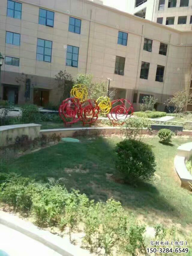 月季花雕塑 歐式步行街花卉雕塑 大型花朵雕塑 月季花雕塑 歐式步行街花卉雕塑 大型花朵雕塑