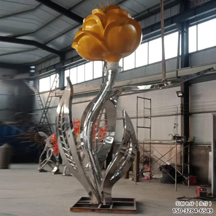 鏡面月季花雕塑 烤漆大型花朵雕塑 彩繪花卉雕塑 鏡面月季花雕塑 烤漆大型花朵雕塑 彩繪花卉雕塑