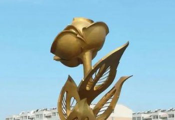 公園月季花雕塑 鏡面公園花卉雕塑 景觀花朵雕塑