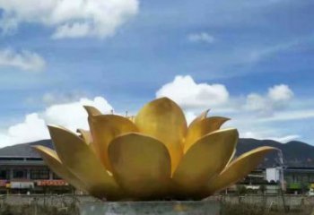 蓮花雕塑 歐式步行街水蓮花雕塑 大型花卉雕塑