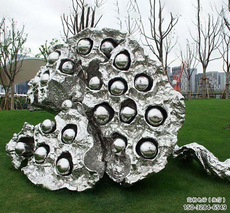 噴漆蓮蓬雕塑 中式村口植物雕塑 草地雕塑 噴漆蓮蓬雕塑 中式村口植物雕塑 草地雕塑