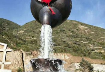 公園天壺雕塑 鏡面公園懸空雕塑 景觀流水雕塑