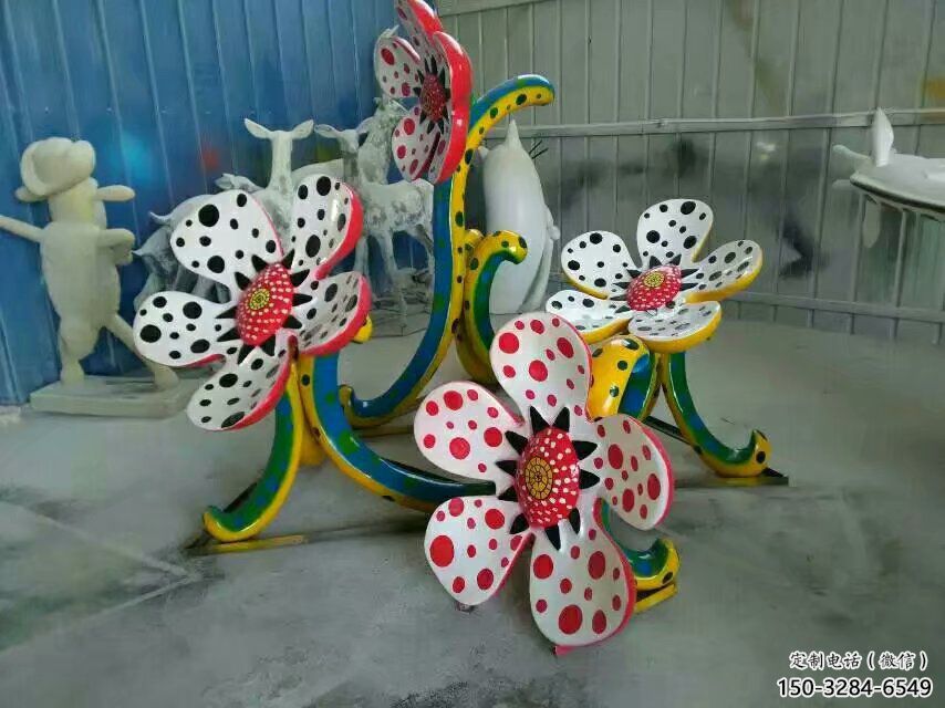 創意喇叭花雕塑 啞光花卉雕塑 公園雕塑 創意喇叭花雕塑 啞光花卉雕塑 公園雕塑