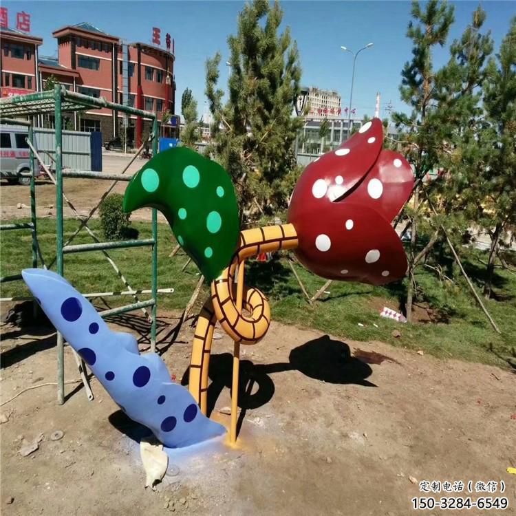 彩繪喇叭花雕塑廠家 景觀雕塑 街頭花卉雕塑 彩繪喇叭花雕塑廠家 景觀雕塑 街頭花卉雕塑