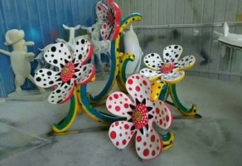 創(chuàng)意喇叭花雕塑 啞光花卉雕塑 公園雕塑