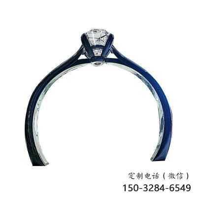 鉆戒拱門雕塑，美陳景觀小品，不銹鋼鉆戒大門雕塑