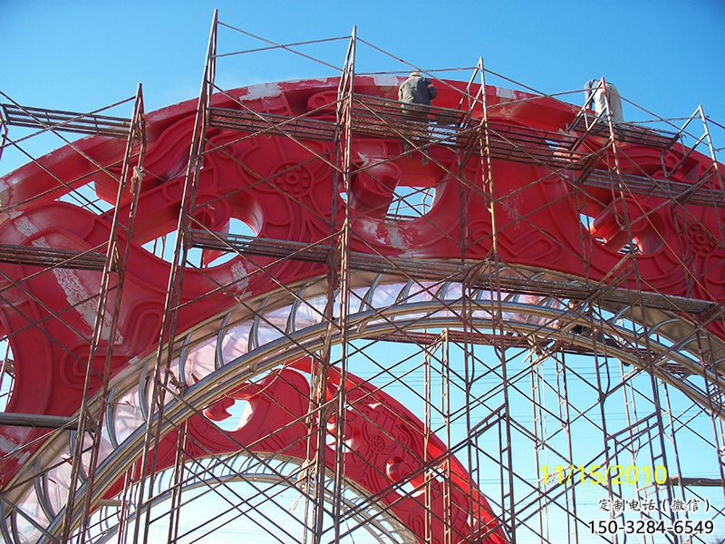 現代拱門雕塑,鏤空藝術制作，不銹鋼金屬大門雕塑