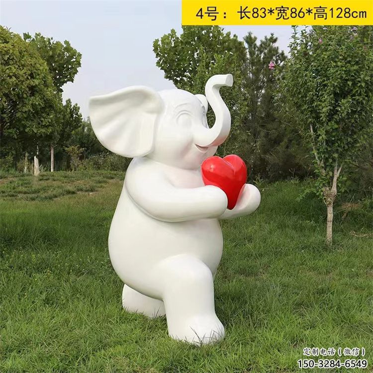 大象雕塑，街景小品，藝術玻璃鋼大象雕塑生產