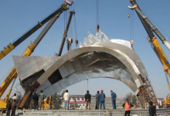 城市大門雕塑，不銹鋼材質制作，地標文化標識