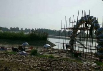 鵝卵石大門雕塑，公園美陳雕塑，不銹鋼鏡面拱門雕塑