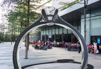 戒指門(mén)套雕塑,公園景觀雕塑，不銹鋼拱門(mén)雕塑廠家