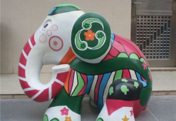 景觀大象雕塑供應(yīng)，花園小品，酒店彩繪大象雕塑展品