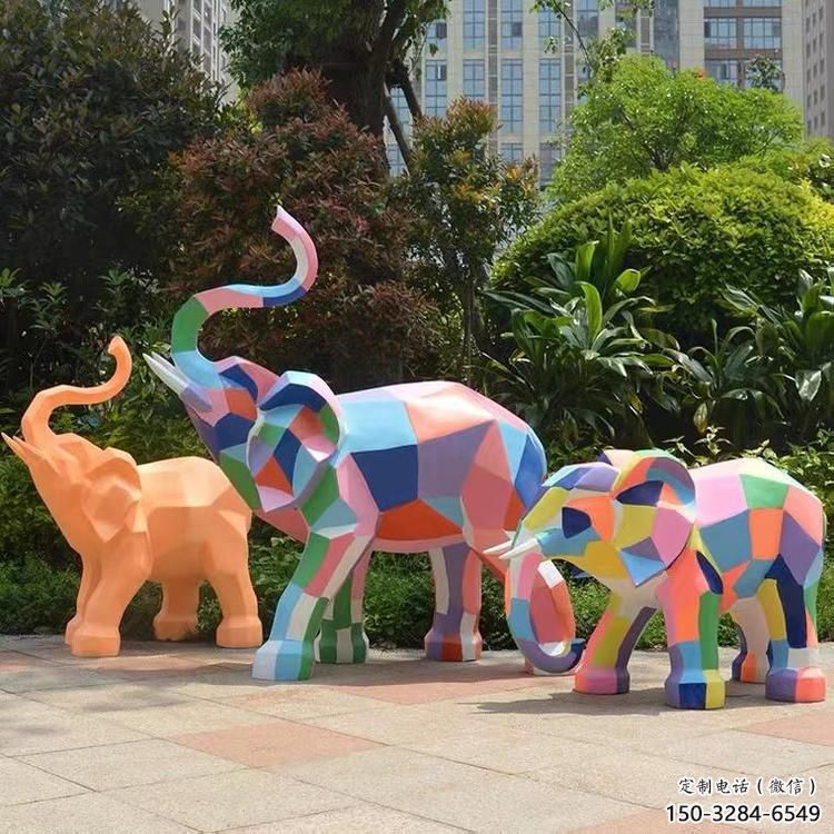彩繪大象雕塑選用,小區擺件,大型幾何大象雕塑公司 彩繪大象雕塑選用,小區擺件,大型幾何大象雕塑公司