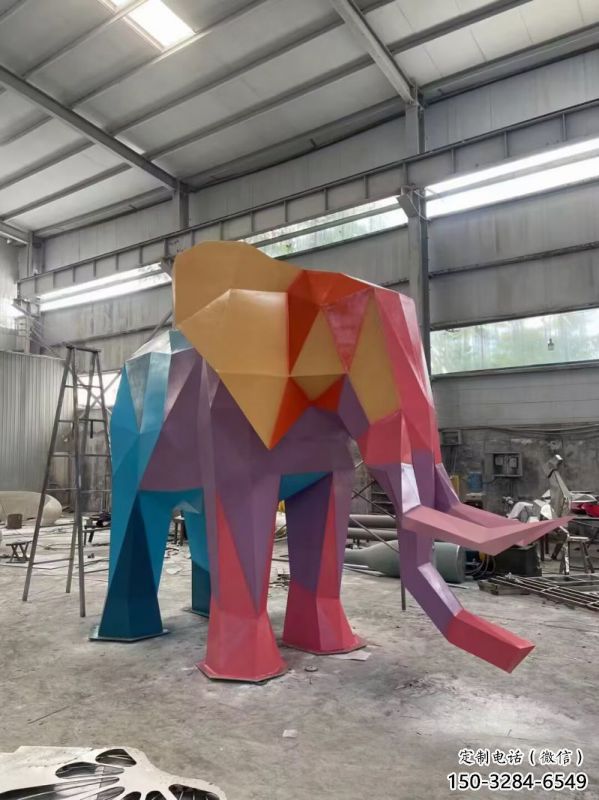烤漆大象雕塑,仿真主題,切面工藝 烤漆大象雕塑,仿真主題,切面工藝