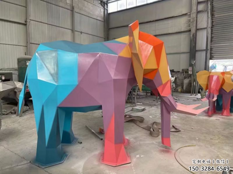 園林大象雕塑標準，彩鋼制作，景觀烤漆大象雕塑優價