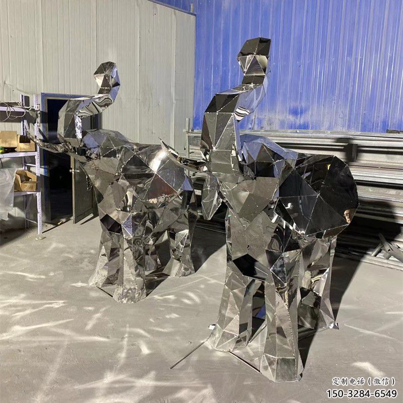 大象雕塑異型優選，城市裝飾，展示鏡面大象雕塑定做