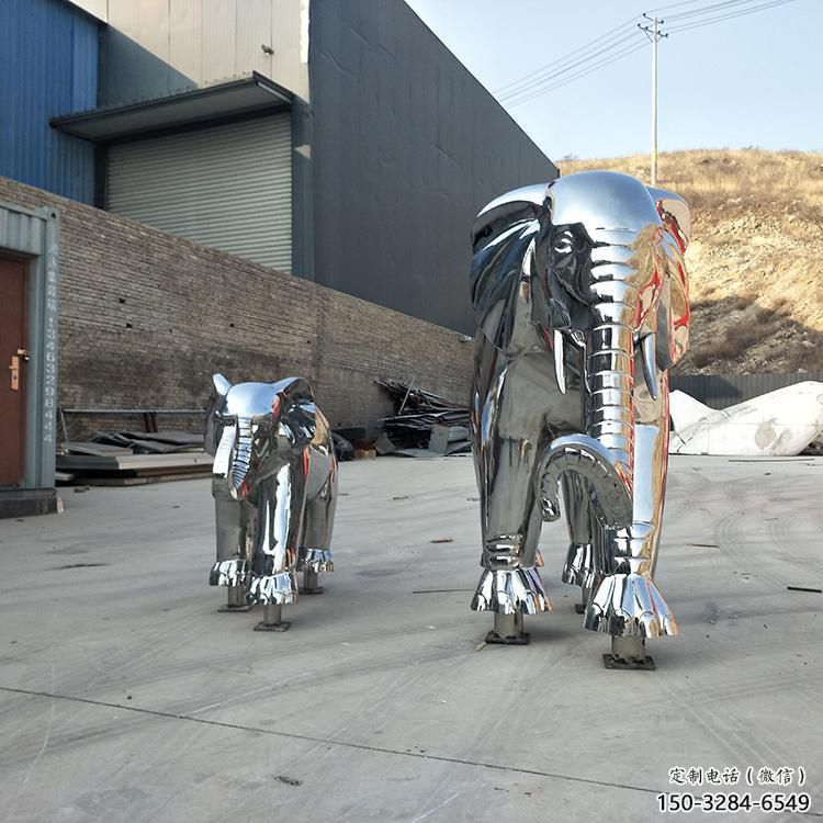仿真大象雕塑廠家，動物景觀雕塑，不銹鋼動物雕塑制作