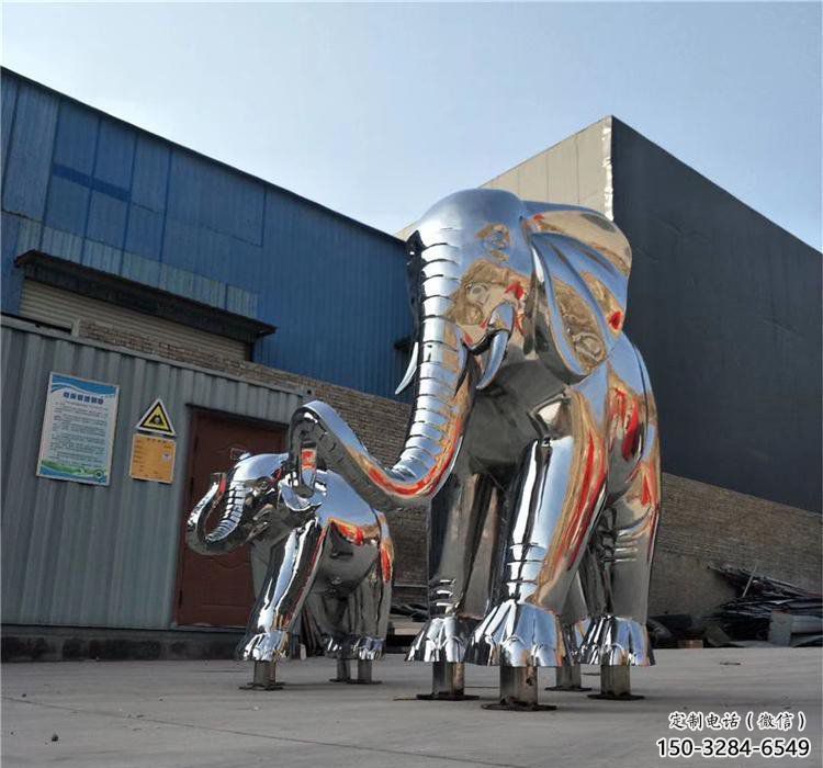 景觀大象雕塑供求，白鋼構件，鏡面大象雕塑觀賞型