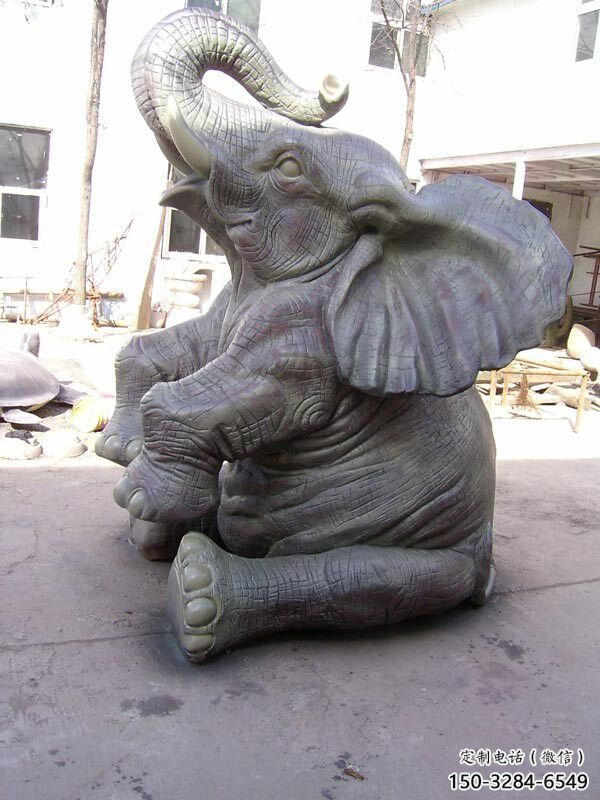 大象雕塑精選，多彩藝術，紅銅大象雕塑生產