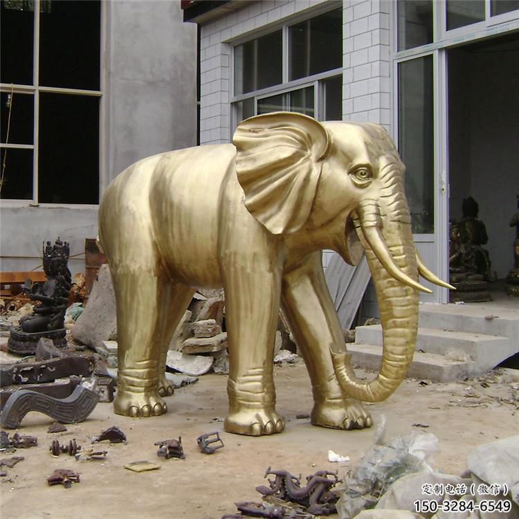文化大象雕塑生產(chǎn)，景區(qū)雕塑，城市黃銅大象雕塑提供