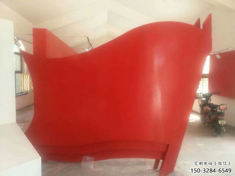 小區旗幟雕塑,拉絲黨建雕塑,抽象效果 小區旗幟雕塑,拉絲黨建雕塑,抽象效果