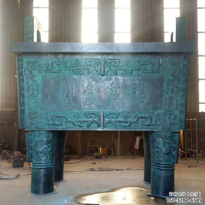 古法紋司母戊鼎雕塑實景圖 古法紋司母戊鼎雕塑實景圖