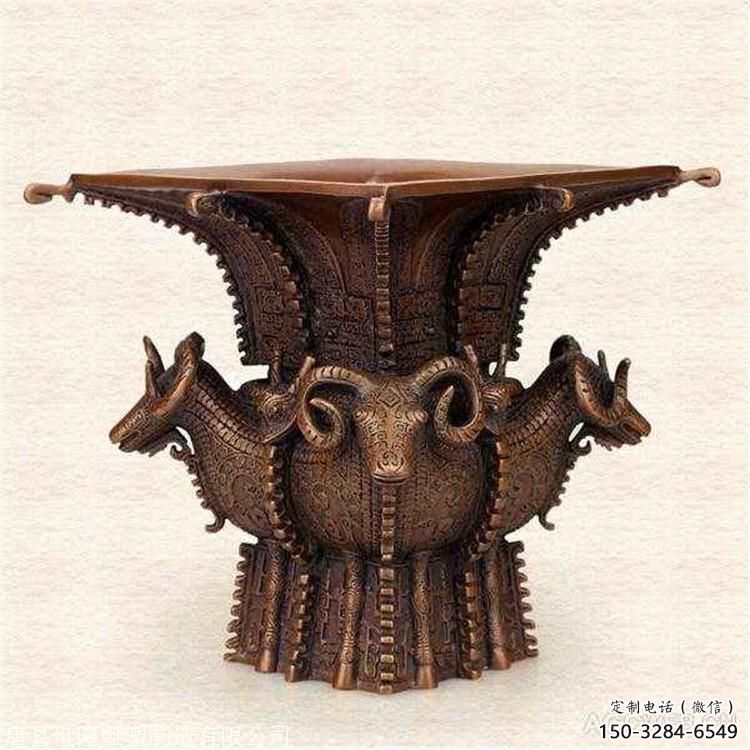 戶外四羊方尊銅雕生產 戶外四羊方尊銅雕生產