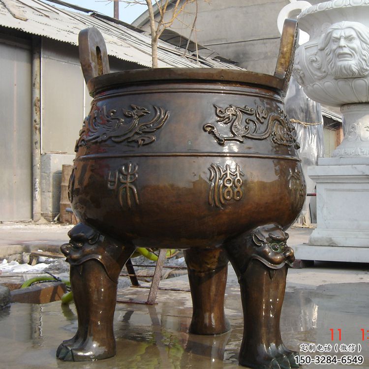 仿古圓鼎銅雕制作 仿古圓鼎銅雕制作