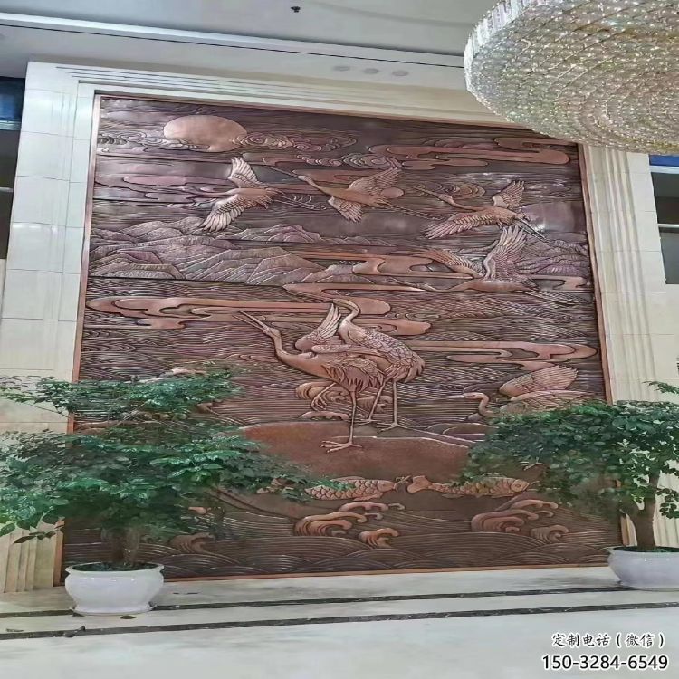 彩繪仙鶴浮雕通用，花園小品，廣場(chǎng)動(dòng)物浮雕優(yōu)價(jià)