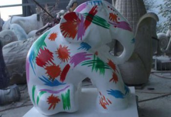 藝術大象雕塑，中式工藝，彩繪大象雕塑制作廠家