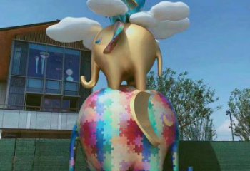 地產大象雕塑定做，城區小品，景觀卡通大象雕塑廠家