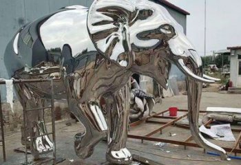 不銹鋼大象雕塑生產，廣場雕塑，鏡面大象雕塑展品
