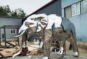 大型大象雕塑制作，動物小品，鏡面大象雕塑提供